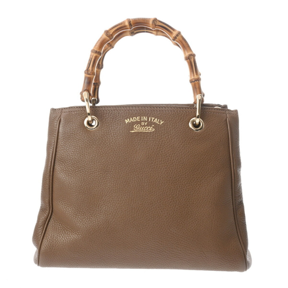 Gucci Bag Top Handbag Handle Bamboo Calfskin Brown - Picture 2 of 11